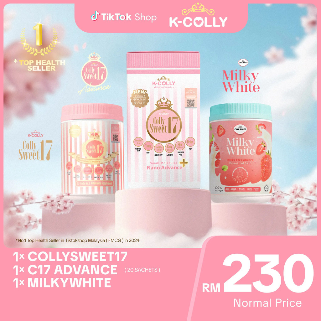 [K-COLLY] FULL SET - milkywhite 500g (คอลลาเจน), kcolly sweet17 650g (คอลลาเจน) & kcolly advance 20s