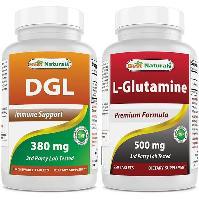 Best Naturals DGL Chewable 0 mg & L-Glutamine 00 mg