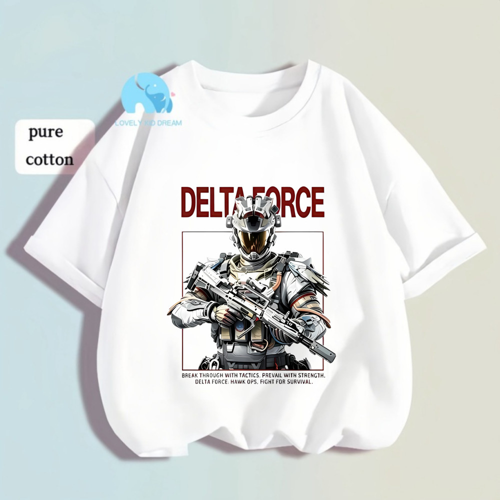 Delta Force Soldier Tshirt Budak Lelaki 100% Cotton Premium Fashion Short Sleeve Tshirt