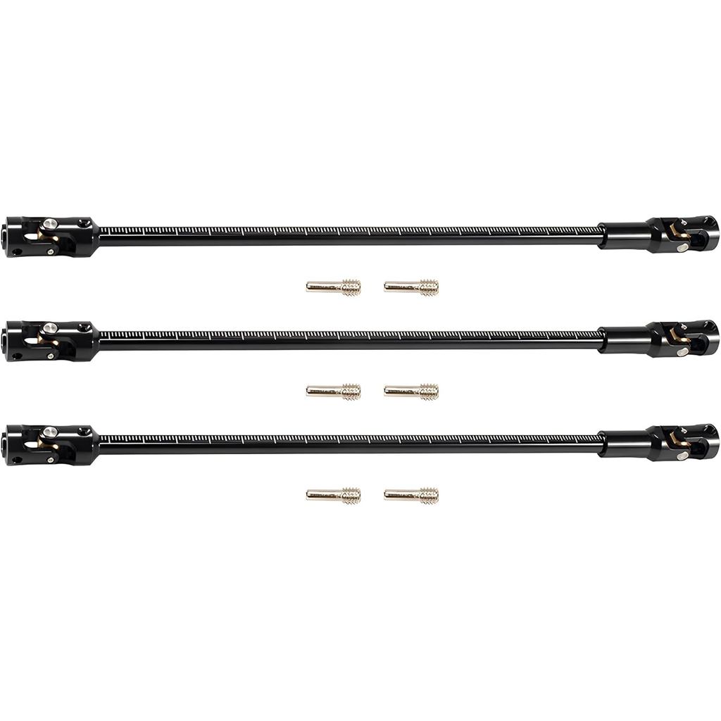 SCX10 ไดรฟ์เพลา 3pcs 68-229 มม.ตัดความยาวสแตนเลส Driveshaft สําหรับ 1/10 RC Crawler LCG Rig Sportys 