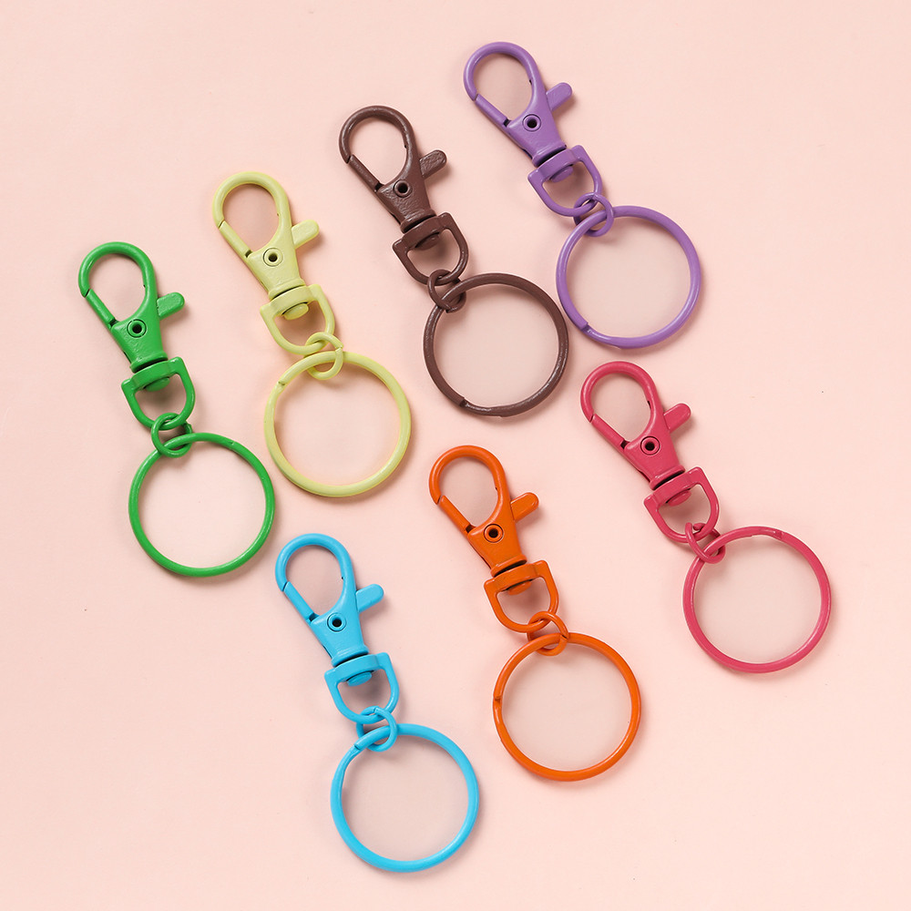 อะไหล่พวงกุญแจ DIY 5ชิ้น ตะขอก้ามปูคละสีลูกกวาด ห่วงกุญแจ 25mm สำหรับทำที่ห้อยกระเป๋า