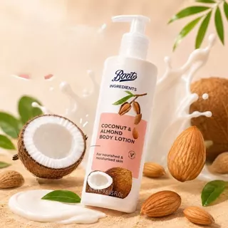 Boots Ingredients Coconut & Almond Body Lotion 290Ml บู๊ทส์ อินกรีเดียนส์ โคโคนัท แอนด์ อัลมอนด์ บอดี้ โลชั่น 290 มล.
