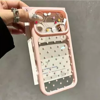 เคสโทรศัพท์ เหมาะสําหรับ iPhone 14 15 16 17 Pro max การ์ตูน Polka Dot Bear กันกระแทกกันกระแทกเคสรวมทุกอย่าง P22J