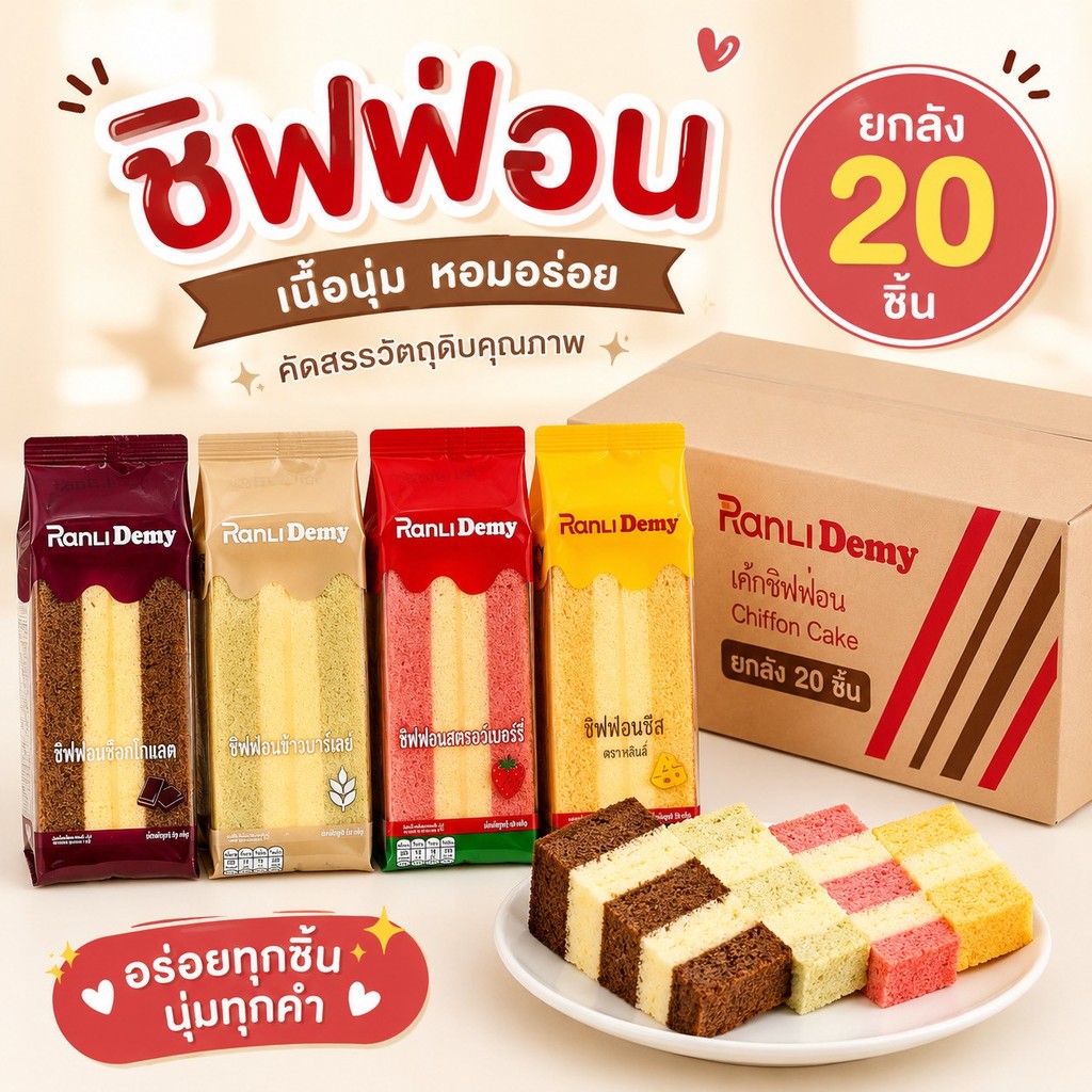 ชิฟฟ่อน "ยกลัง" 20 ชิ้น พร้อมส่ง!!