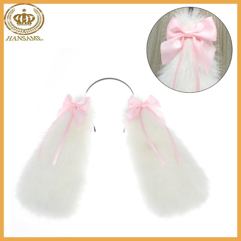 HAN COSPLAY Rabbits แถบคาดศีรษะสัตว์หูสําหรับ Carnivals Party Handmade Furry ยาวหู Party เครื่องแต่ง
