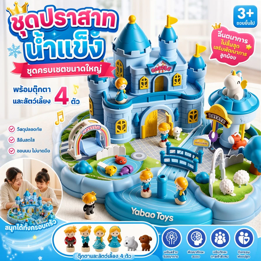 COD ชุดปราสาทน้ำแข็ง ชุดแฟนซี ชุดครบเซตตุ๊กตา ขนาดใหญ่ แต่งตัวเจ้าหญิง กิจกรรมพ่อแม่ลูก ของขวัญวันเกิด