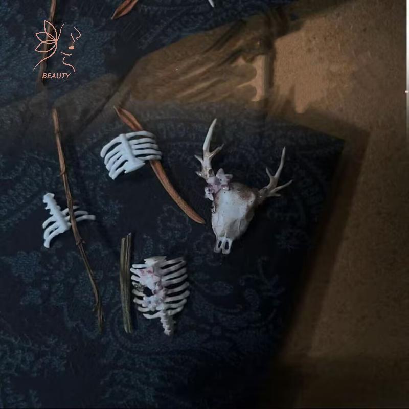 [maybeauty] แม่พิมพ์เล็บซิลิโคน 3D Mummy Ribs Spine Bone Design นุ่มยืดหยุ่นสําหรับ DIY วันหยุด Themed เล็บเล็บ {TH}
