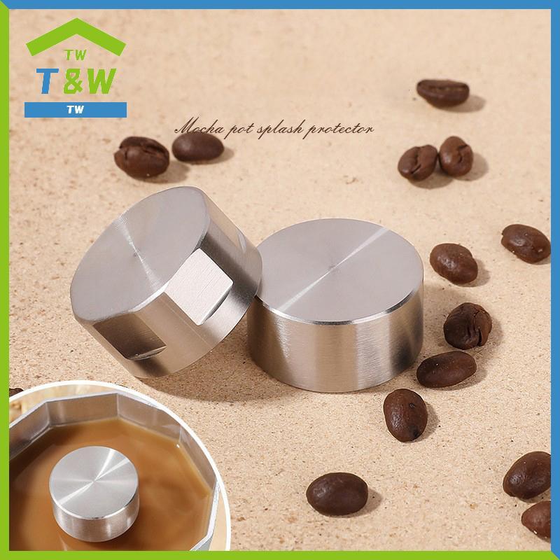 T&W 1PC Moka Coffee Pot Splashing Proof Cover Anti Rust 304 Stainless Steel Splash Cap Accessory {vn