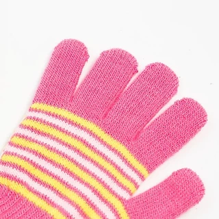 Omg* ถุงมือถัก แบบเต็มนิ้ว ลายทาง แฟชั่นฤดูใบไม้ร่วง ฤดูหนาว สําหรับเด็กวัยหัดเดิน ปั่นจักรยาน