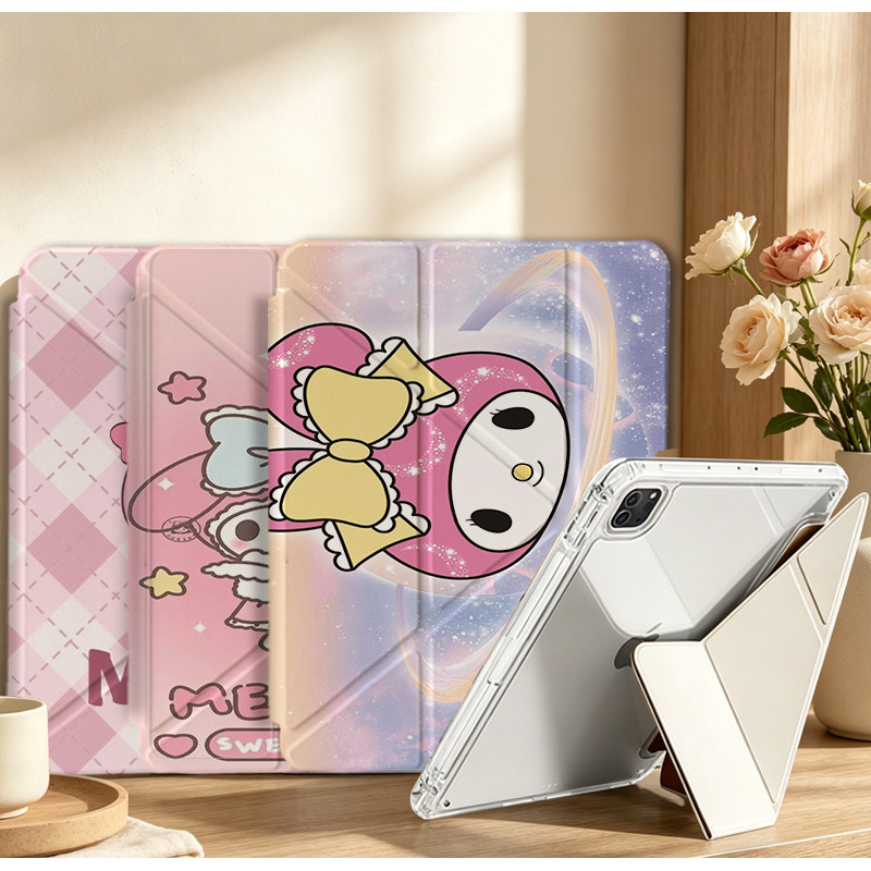 สีชมพูHooded Figure 3+Yพับกรณีแท็บเล็ตสําหรับInfinix Hard Case/Transparent Backboard/Anti-Crank Acry