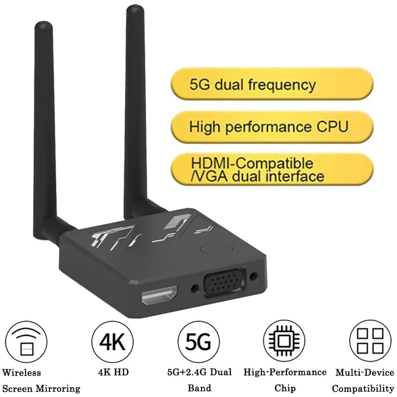 Wireless Wifi Plug & Play Display Dongle Adapter Dual Band 2.4G/5G Wireless Receiver Display HDMI-เข