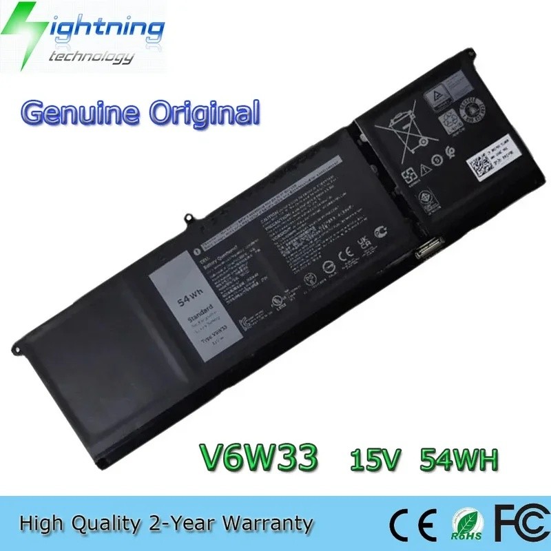 V6W33 15V 54Wh แบตเตอรี่แล็ปท็อปสําหรับ Dell Inspiron 5515 Vostro 5510 5515 Series 0WV3K8 0VKYJX G91