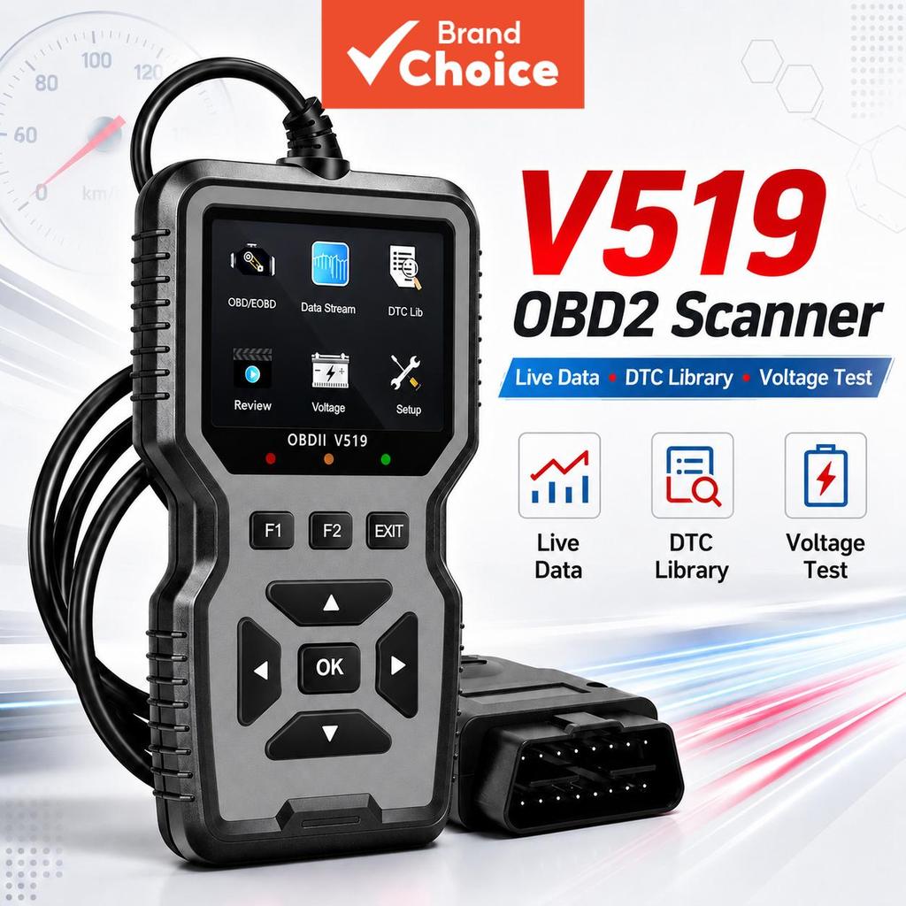 เครื่องอ่านรหัส Obd2 V519 ยางลบ Live Data Scanner Obdii Eobd เครื่องมือวินิจฉัยมืออาชีพสําหรับรถยนต์