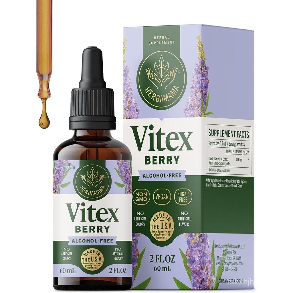HERBAMAMA Vitex Berry – Hormone Balance for Women, PMS Relief & Cycle Support* – อาหารเสริม Vitex Ch