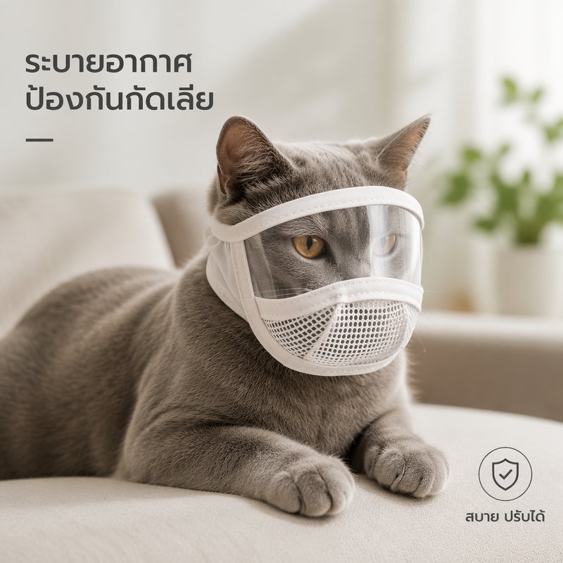 AimayaPet كمامة قطط شفافة ناعمة قابلة للتعديل — صورة 2