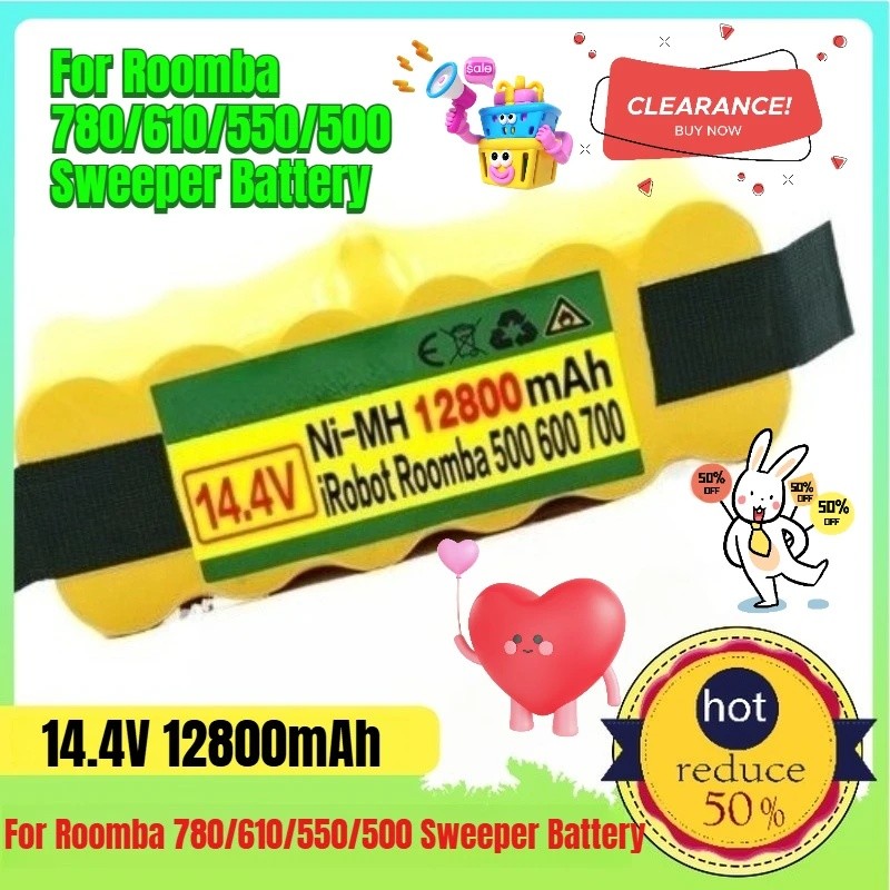 14.4V 12800mAh แบตเตอรี่สําหรับ Roomba 780/610/550/500 Sweeper แบตเตอรี่ SC1