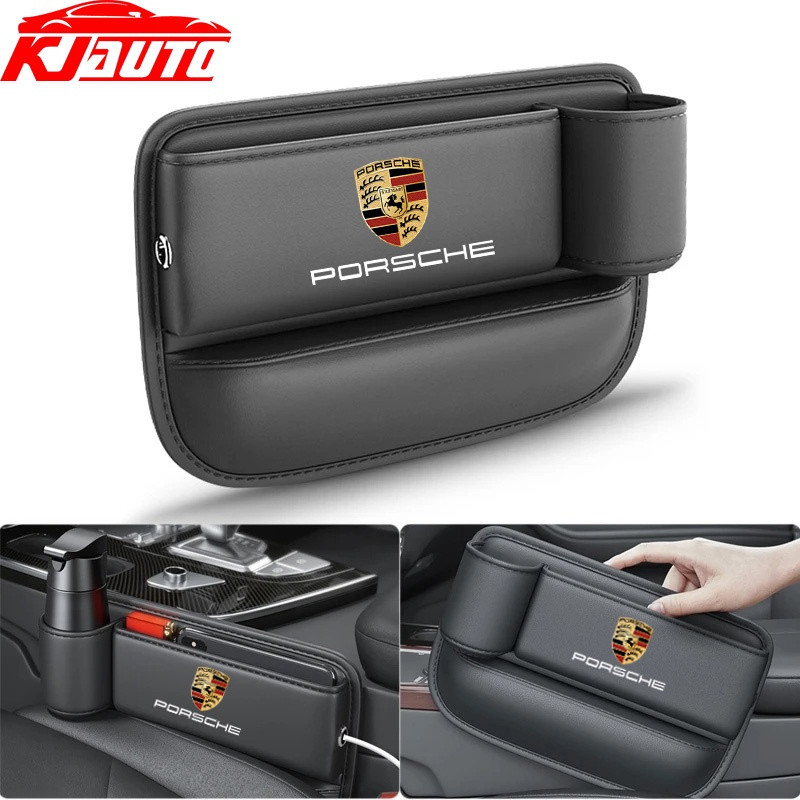 Porsche กระเป๋าหนัง PU สําหรับเก็บแก้วน้ํา ติดเบาะรถยนต์ สําหรับ Carrera gts turbo macan Cayenne Cay