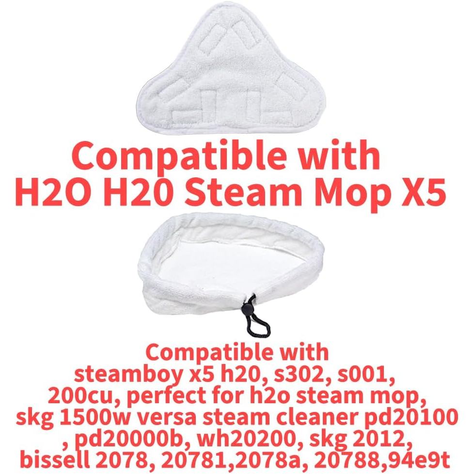 Unikstone 6 ชิ้น Mop Pads,Reusable Washable ไมโครไฟเบอร์ Steamer ทําความสะอาดแผ่นเปลี่ยนอุปกรณ์เสริม