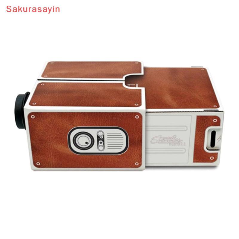 {Sakurasayin} DIY 3D Projector Cardboard Mini Smartphone Projector Light Novelty Adjustable Mobile P