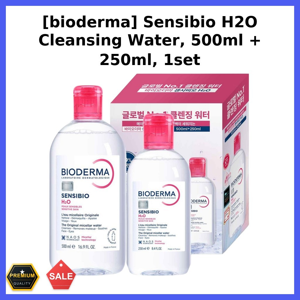 BEST [bioderma] Sensibio H2O Cleanser Water, 500ml + 250ml, 1set / Korean Cleansing Water / Micellar