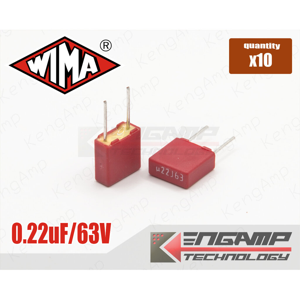 (10ตัว) [F-CAP] 0.22uF/63V 10% WIMA MKS2 3x7.2xH7.8mm P=5mm