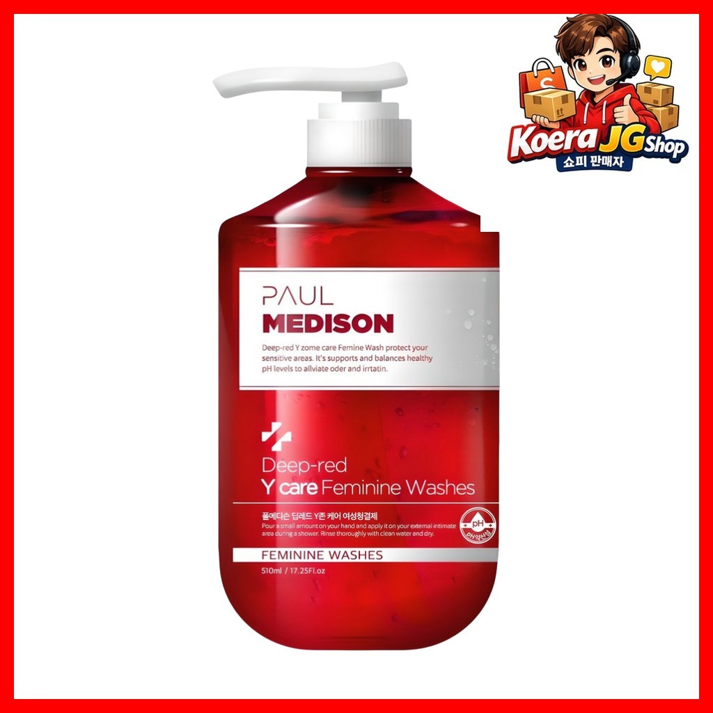 [paul medison] Deep-red Y Care Feminine Wash, 510ml, 1pc / Korean Feminine Wash / Deep Cleansing For