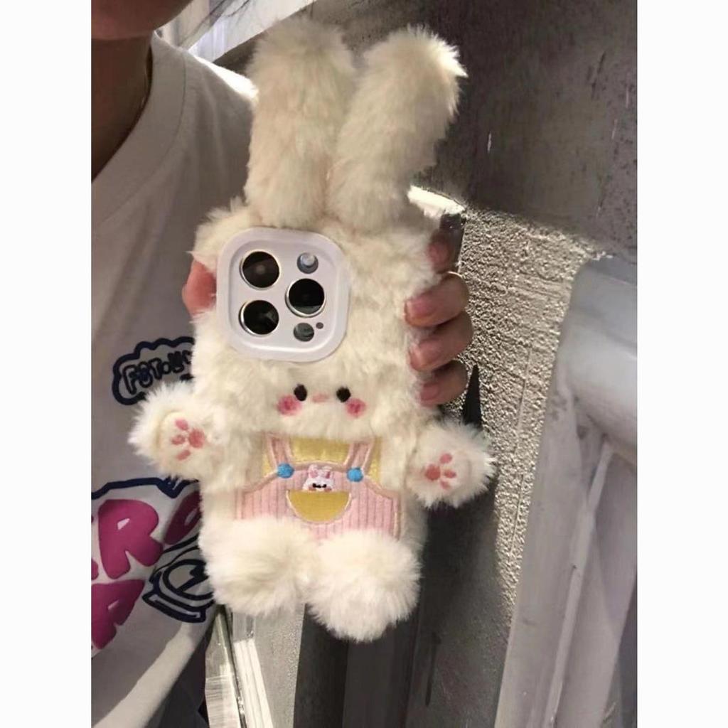 เคสโทรศัพท์กระต่ายน่ารัก iPhone16 15ProMax/14/1312/11/XR รวมทุกอย่าง 7P/5#可爱毛绒兔子iPhone16手机壳15ProMax/