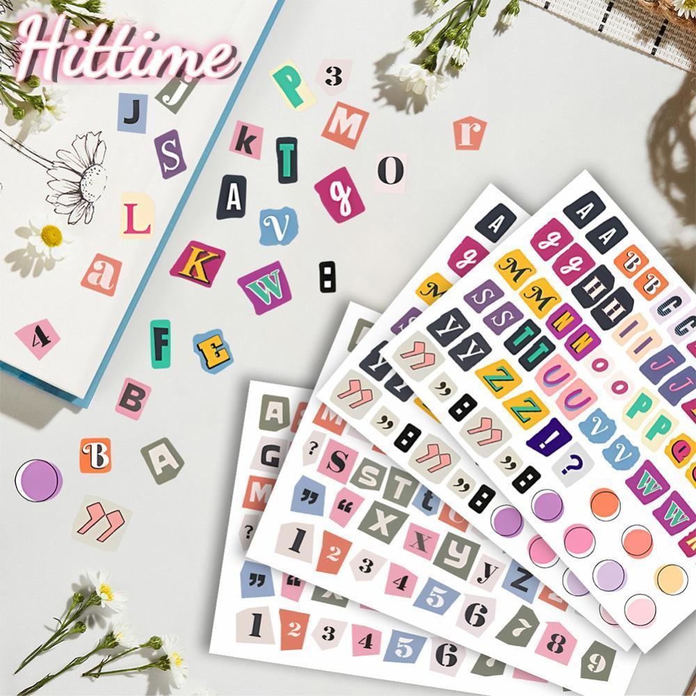 HITTIME Vintage Retro ตัวอักษรสติกเกอร์ Scrapbooking Journal สติกเกอร์ Planner Diy Craft Decorationg