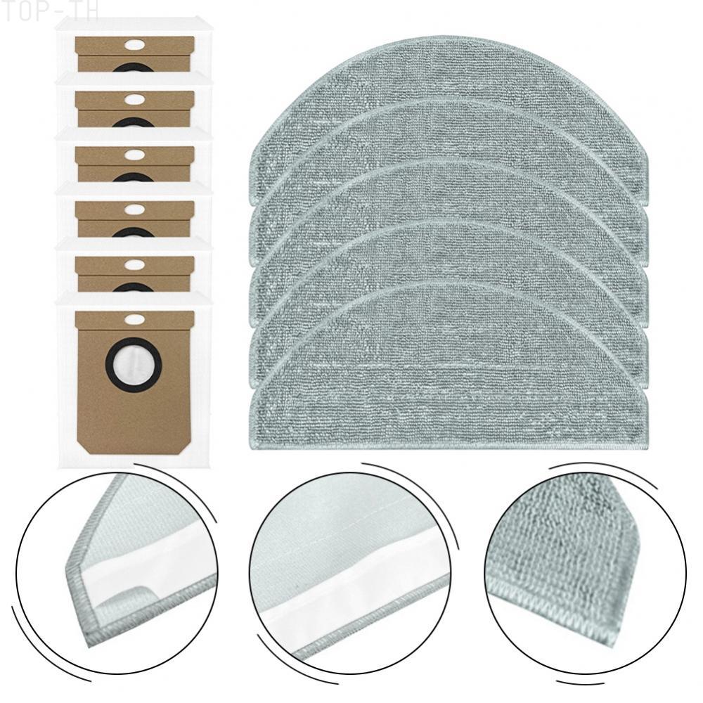 5 Pack Mop Cloths and 6 Pack Dust Bags for DEERMA S30 / For DEM S30 Robot Vacuum