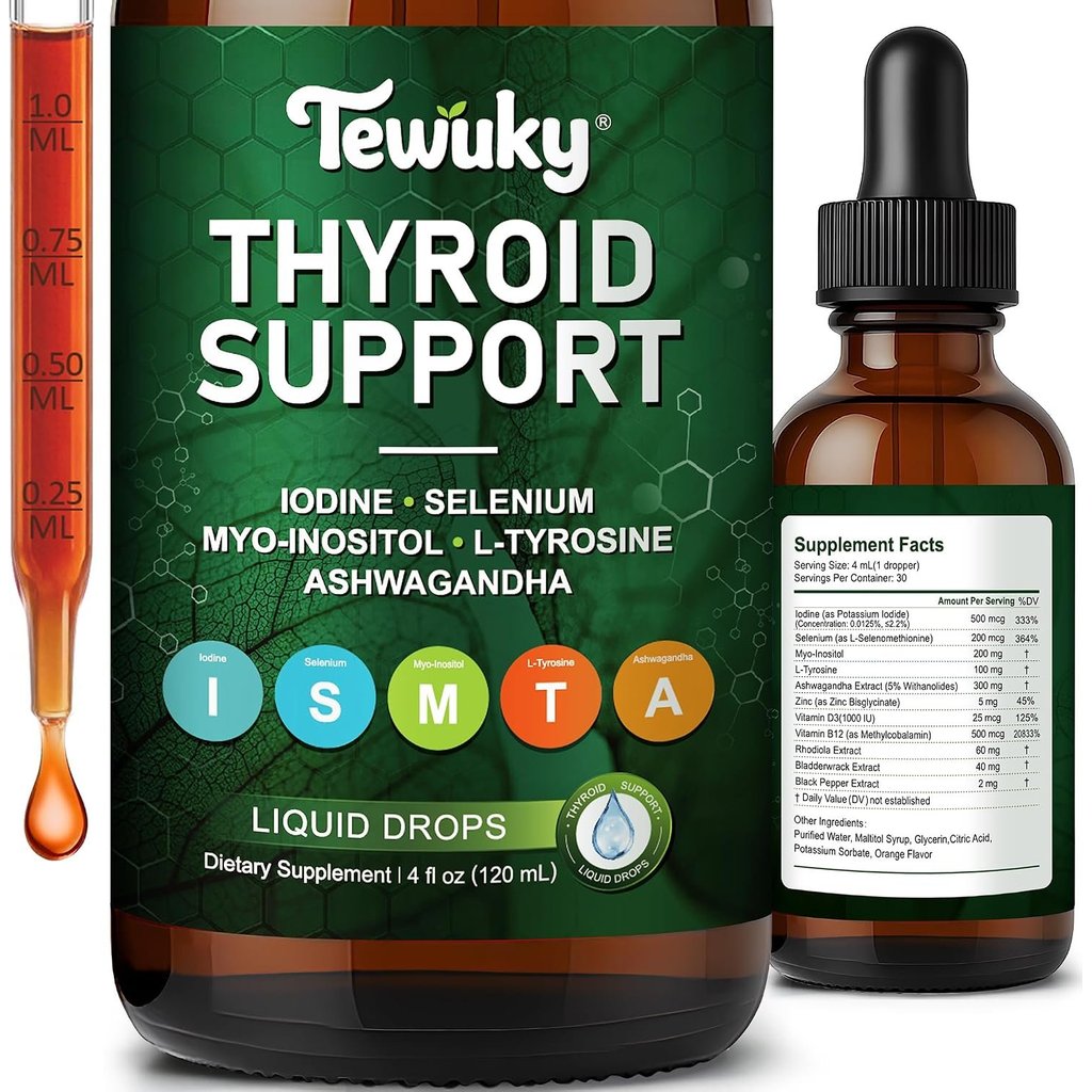 Thyroid Support for Women - Thyroid Support Drops & Supplement - Iodine Liquid & Drops - Potassium I