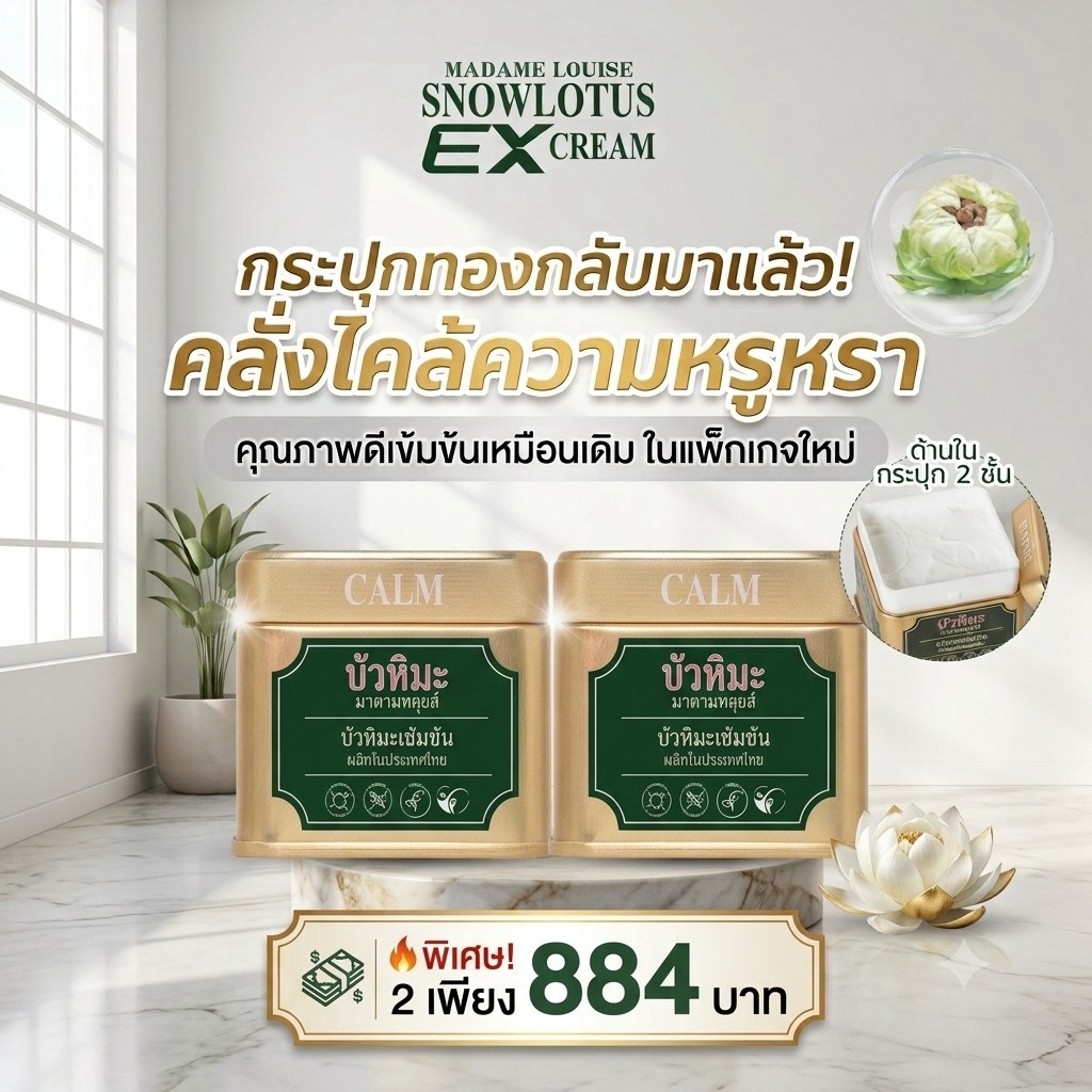 2 กระปุก MADAME LOUISE Snow Lotus EX Cream 45g มาดามหลุยส์ บัวหิมะ ครีมบัวหิมะ