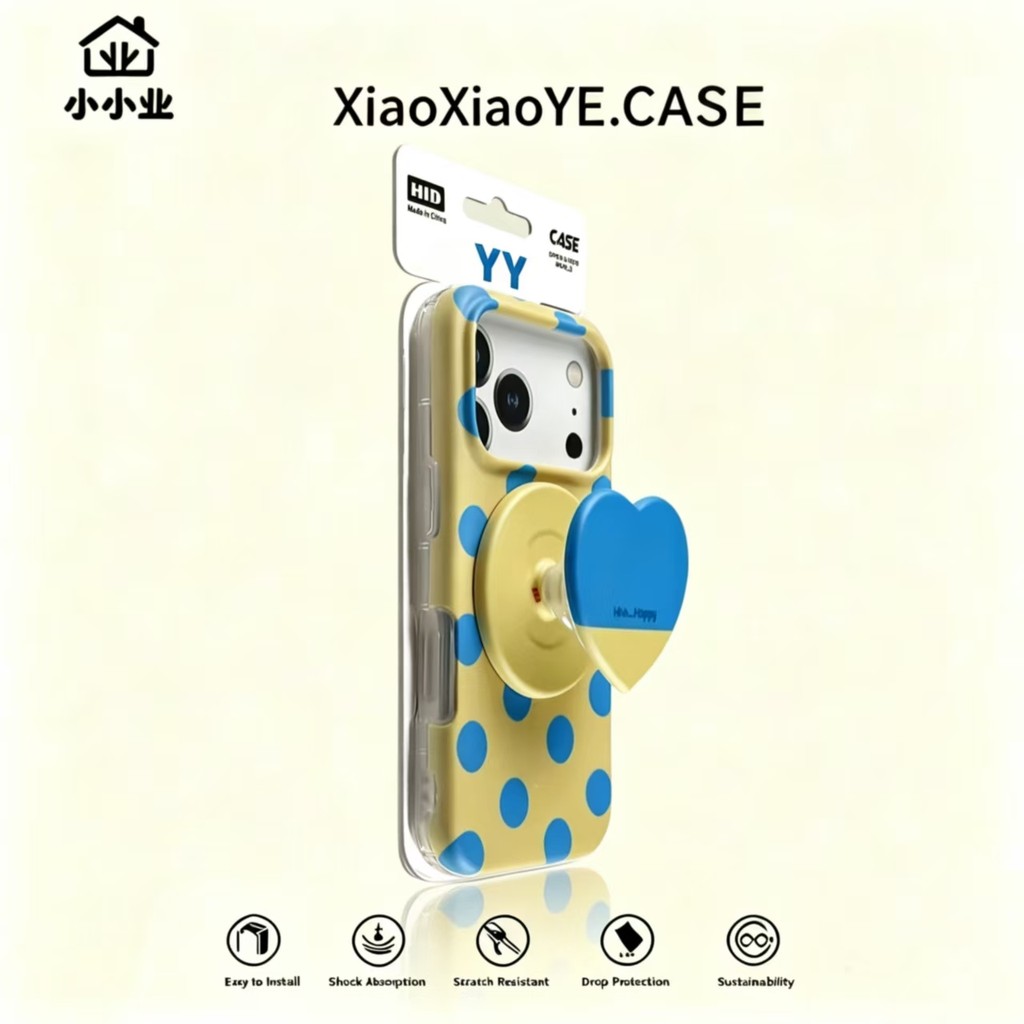 หรูหรา Frosted 2-in-1 Contrast สี Polka Dot Love ขาตั้งเคสโทรศัพท์แม่เหล็กเหมาะสําหรับ iPhone 17 Pro Max 16 15 18 Pro Max ปลอกกันกระแทกกล้องป้องกัน Hard ฝาหลัง