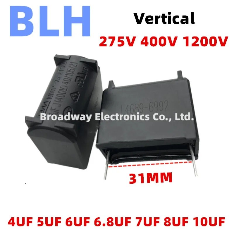 2PCS แนวตั้งหม้อหุงข้าวอะไหล่ P31 31 มม.275V 400V 1200V 4UF 5UF 6UF 6.8UF 7UF 8UF 10UF DC capacitor 