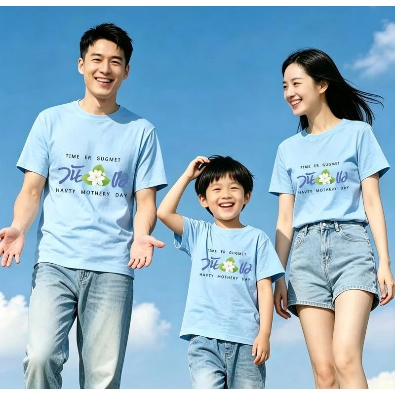 Yout-children เสื้อเด็ก ของเด็ก เสื้อคอกลม cotton ลายพิมพ์ทันสมัย 'Mother's Day' สบายและนุ่ม ระบายอากาศดี อายุ 2-9 ปี