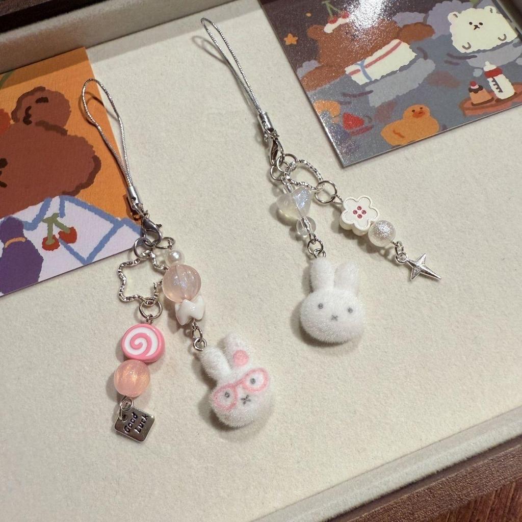 จี้โทรศัพท์ Miffy กระต่ายน่ารักแท้, ที่ใส่บัตร CCD แบบสั้น, จี้กระเป๋าตกแต่ง, กันกระแทก, ใช้ได้ทั่วไป