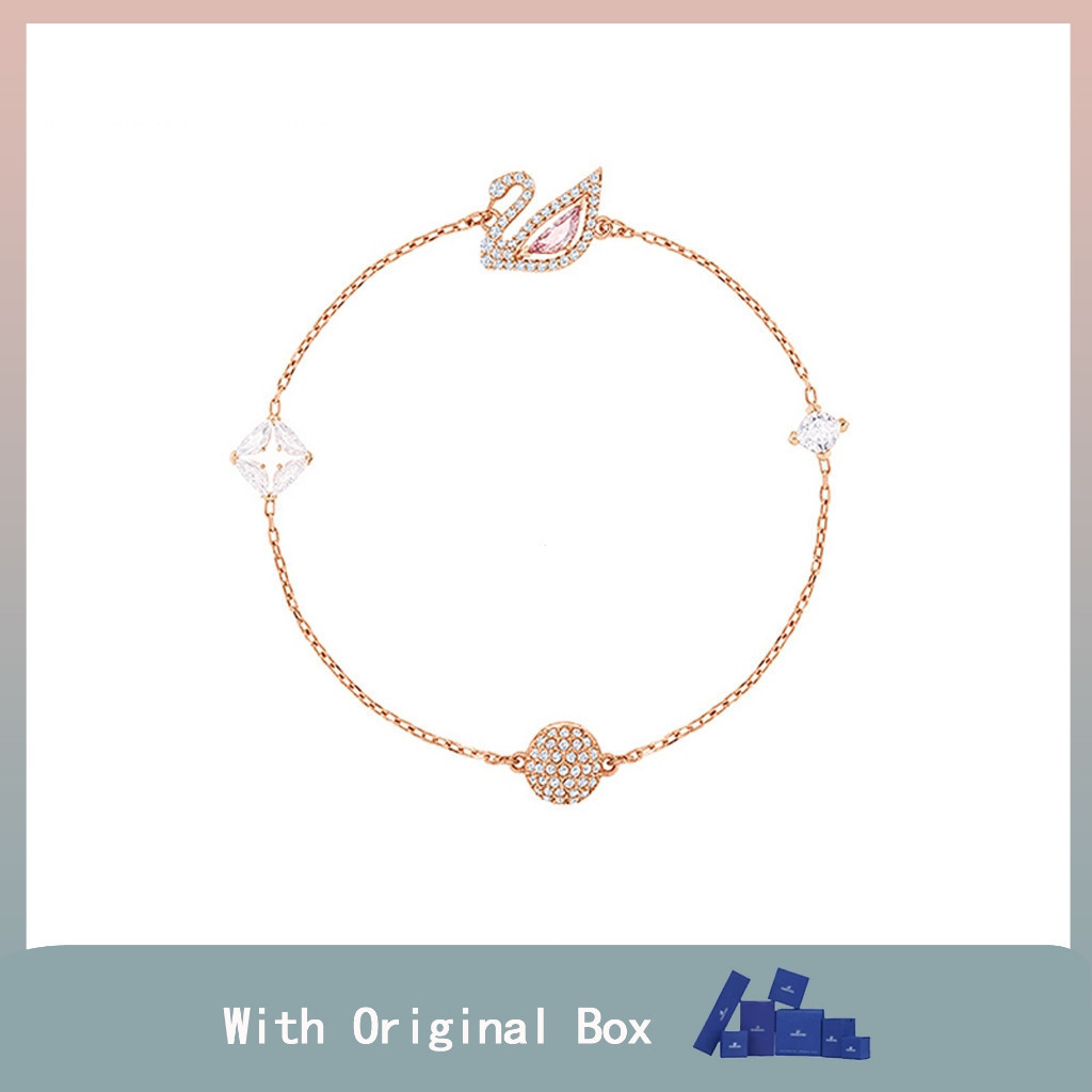 DAZZLING SWAN Series แฟชั่นสร้อยข้อมือเคลือบ Rose สร้อยข้อมือ SWAN หญิงเครื่องประดับของขวัญ