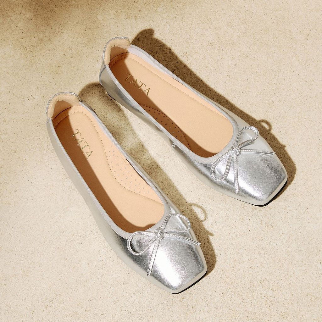 รองเท้าบัลเล่ต์ Bow Soft-Soled รองเท้าผู้หญิงรองเท้าม้วนไข่ปั๊ม XVJ01CQ4