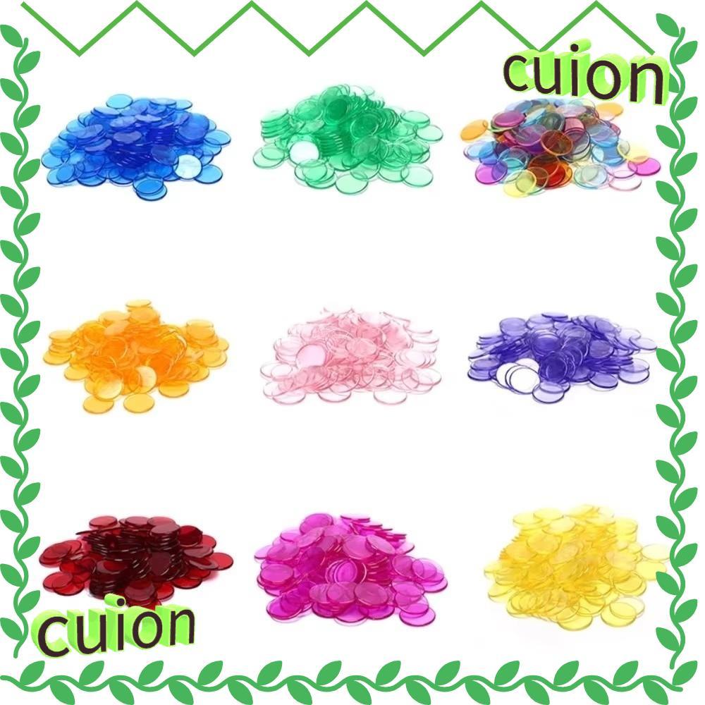 CUION1413 100 ชิ้นชิปนับรอบ,พลาสติกใส Montessori Bingo Chips, ทรัพยากรการเรียนรู้คณิตศาสตร์น้ําหนักเบาที่มีสีสัน Montessori การเรียนรู้