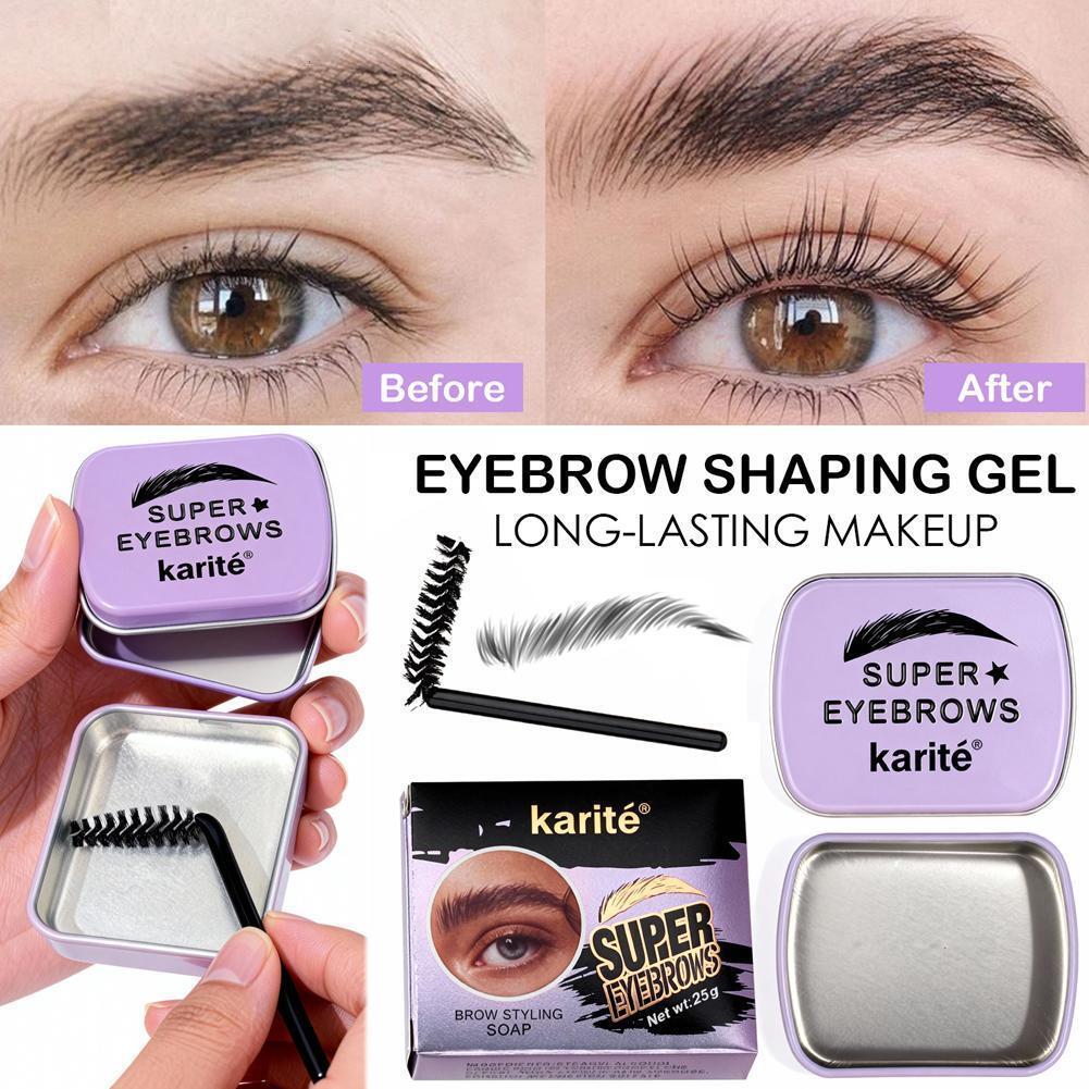 店美美美✨☆กันน้ําคิ้วจัดแต่งทรงผมเจล Brows Wax Sculpt Soap Wild 3D Eyebrow Drying Long Wear จัดแต่งทรงผม