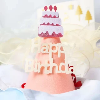 (สินค้าพร้อมส่งจากไทย) หมวกปาร์ตี้วันเกิด DIY หมวกวันเกิด ตกแต่งปาร์ตี้ HBD (G0106)