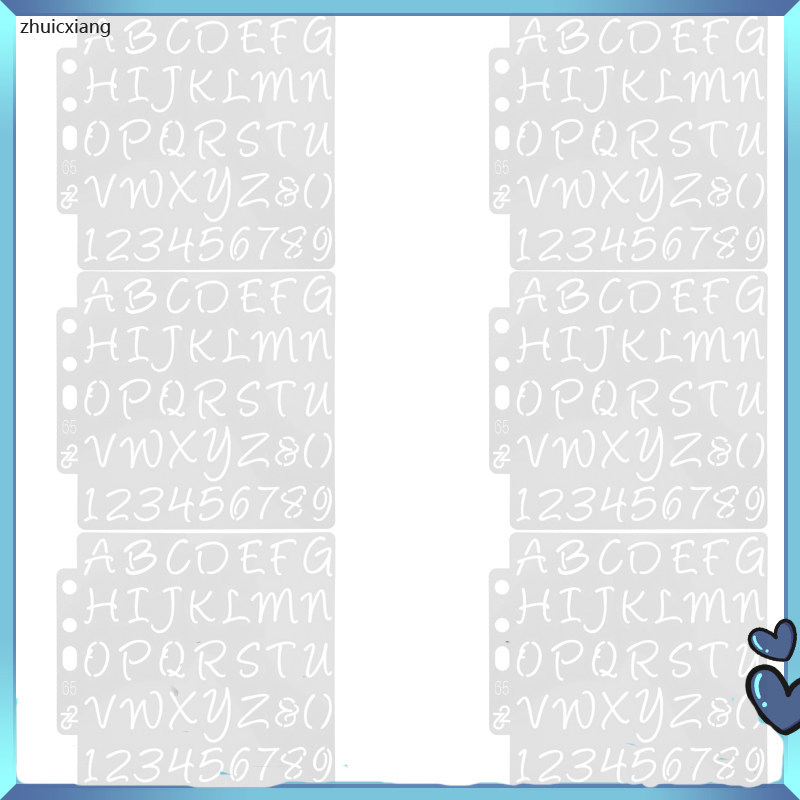6pcs Precision Letter และจํานวน Stencils สําหรับหัตถกรรมพลาสติก Tracing แม่แบบสําหรับจิตรกรรมสีสเปรย