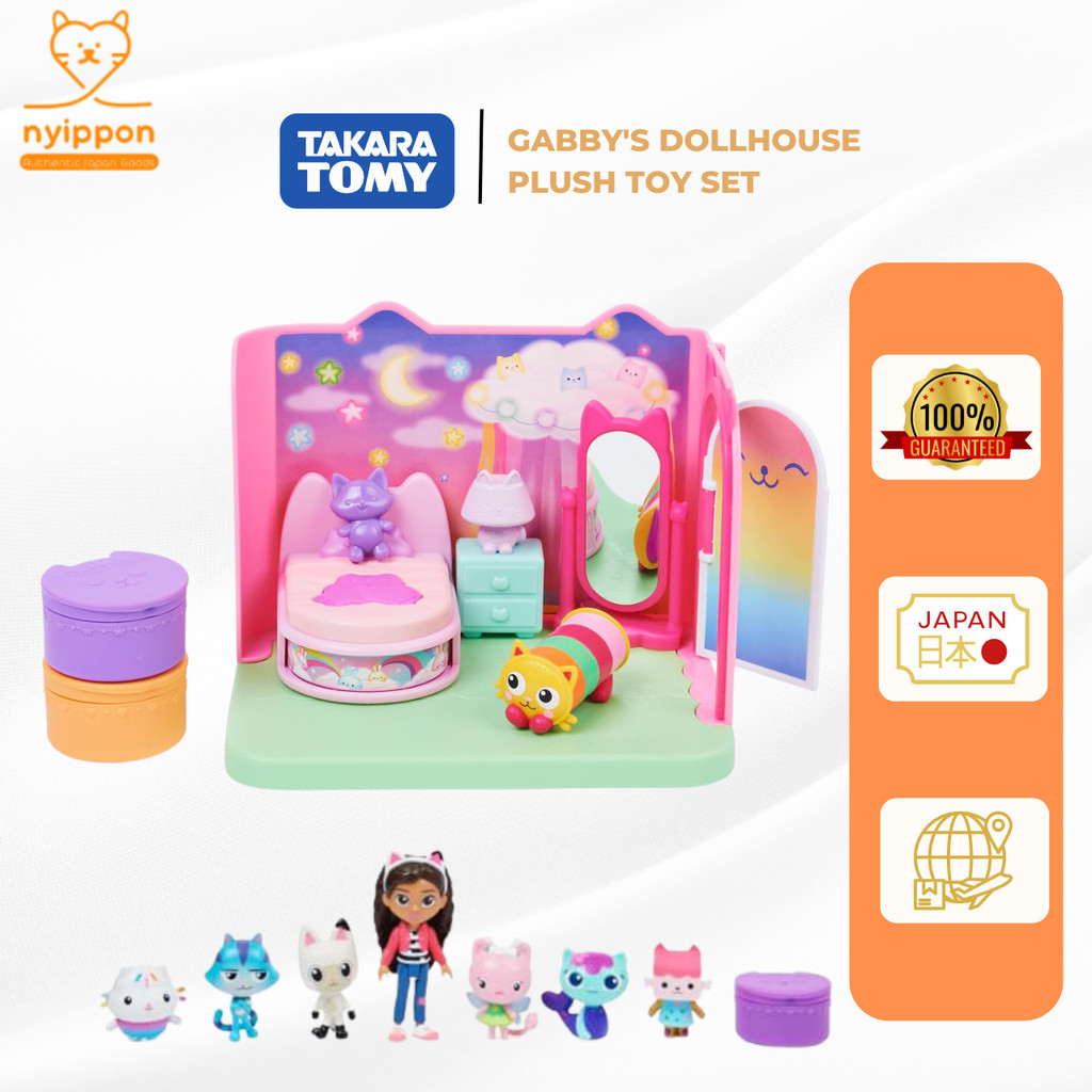 Gabby's Dollhouse Figure Set, Talking Plush Pandy Paws, Gabby Doll, Cake's Kitchen Room Set, Bedroom, Bathroom, Crew Figure Set - Size S/M/L/O/XO