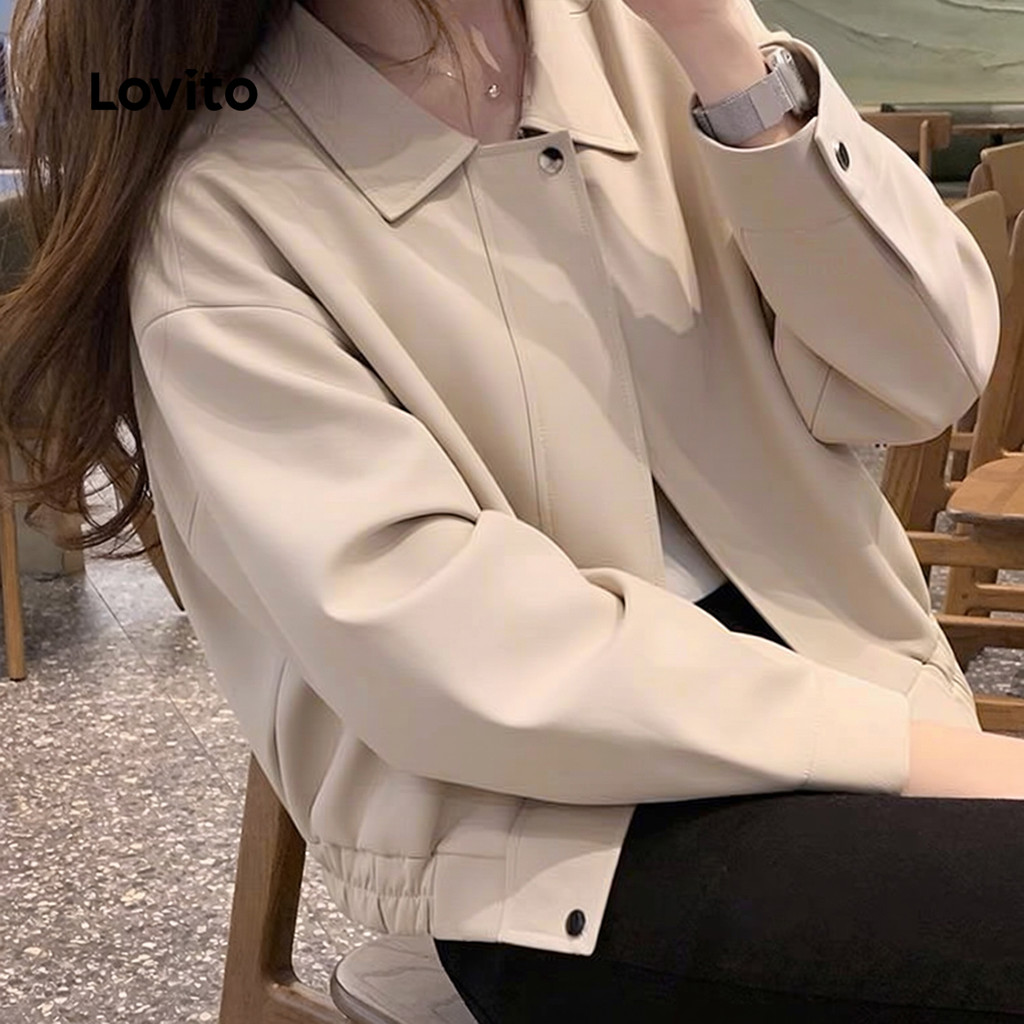 Lovito معطف واقٍ من الرياح مقاوم للماء نسائي كوري — صورة 3