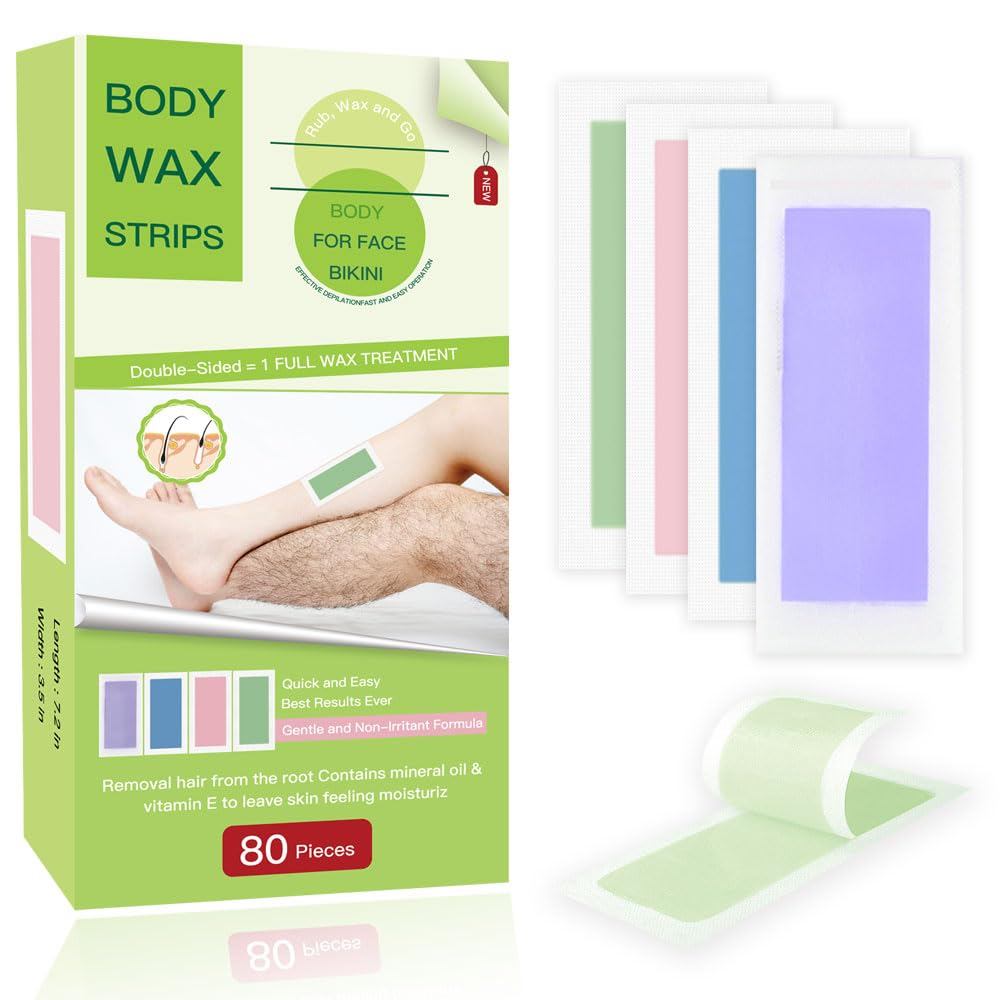 80 ชิ้น Body wax Strip กําจัดขน WAXing Strips.wax strips for men.waxing Strips at Home of All Skin T
