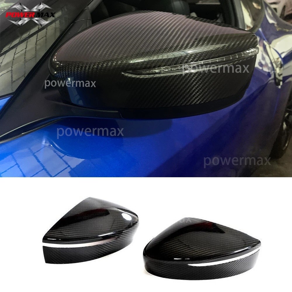 XDWO แห้งคาร์บอนไฟเบอร์ด้านข้างกระจกฝาครอบด้านนอกสําหรับ Nissan Z RZ34 400Z