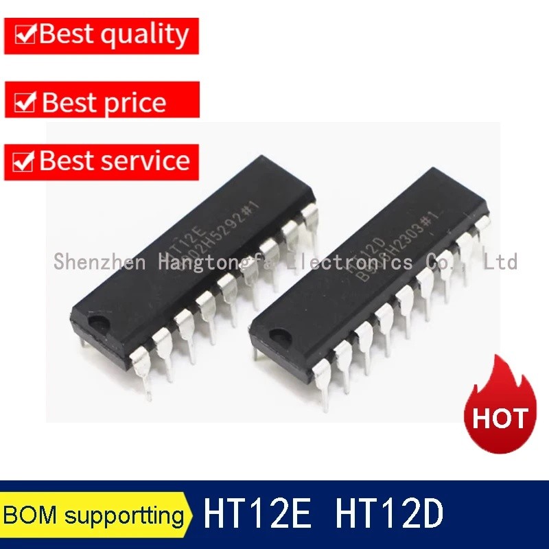 2 ชิ้น/ล็อต HT12D และ HT12E DIP-20 HT-12D+HT-12E เครื่องส่งสัญญาณอินฟราเรด/รับสัญญาณโดยตรง