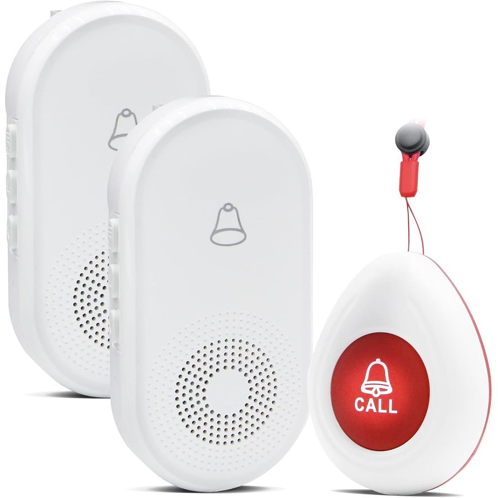 Wireless Caregiver Pager SOS Call ปุ่มสําหรับผู้สูงอายุการตรวจสอบ 1000 + ฟุต Life Alert,Emergency Al