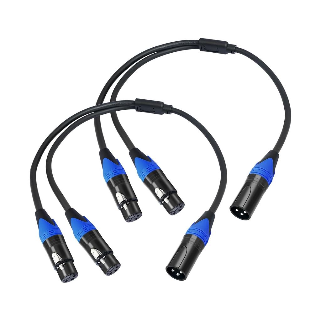 1 ชาย 2 หญิง XLR Y Splitter Micrphone สาย, 3pin XLR หญิงคู่ XLR ชาย Y-Splitter Balanced Mic สายสัญญา