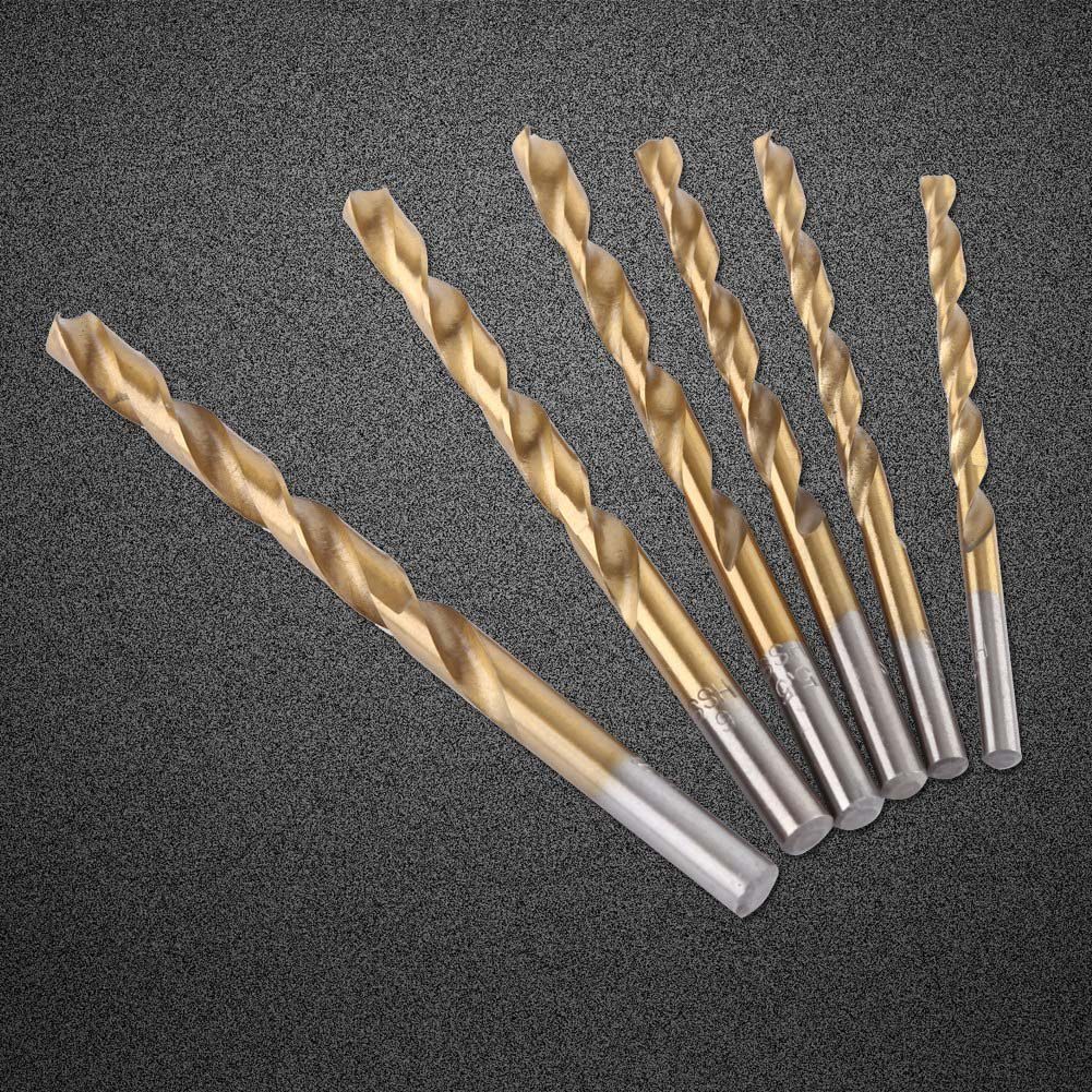 Dajrrhd เจาะเครื่องมือ 19 Hss เจาะ Bits ความเร็วสูง HexShank เหล็กเคลือบชุด Bit 1-10 มม.ตรง Jobber