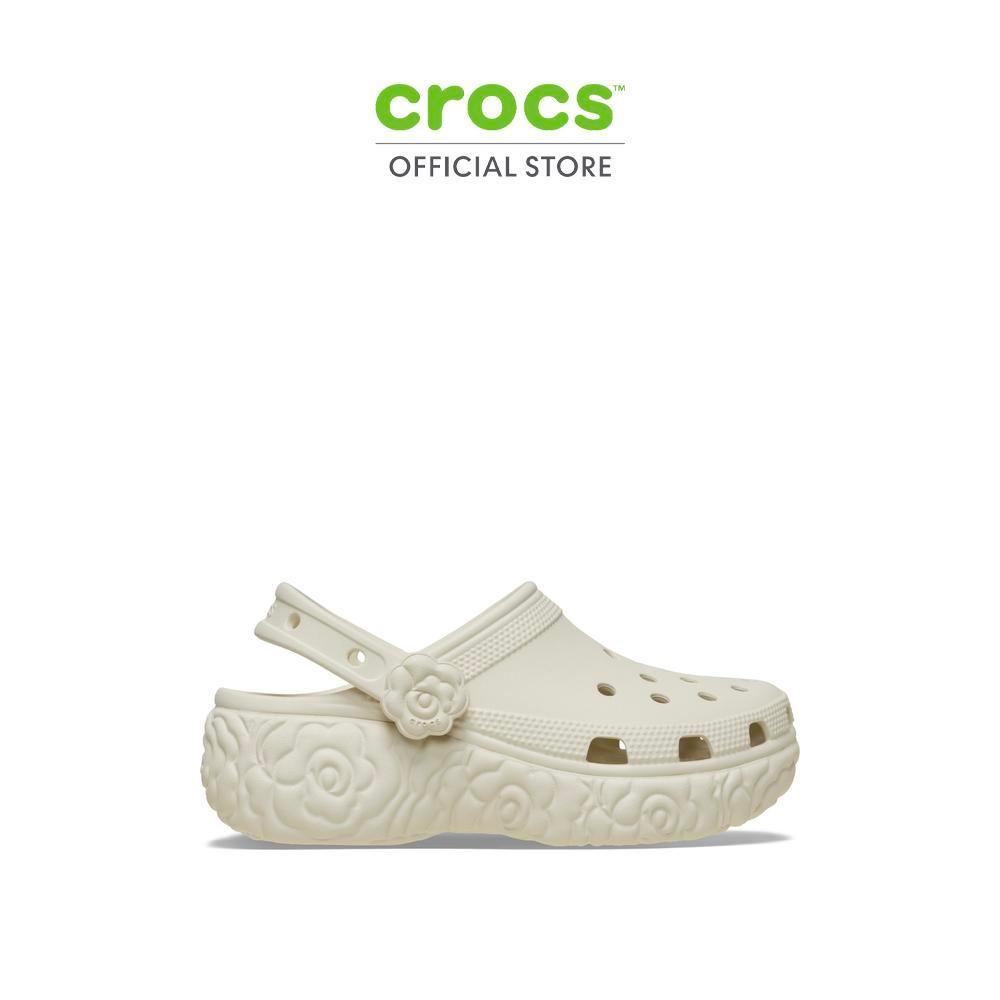 CROCS รองเท้าลำลองผู้หญิง CLASSIC PLATFORM BLOOM CLOG - SUMMIT WHITE